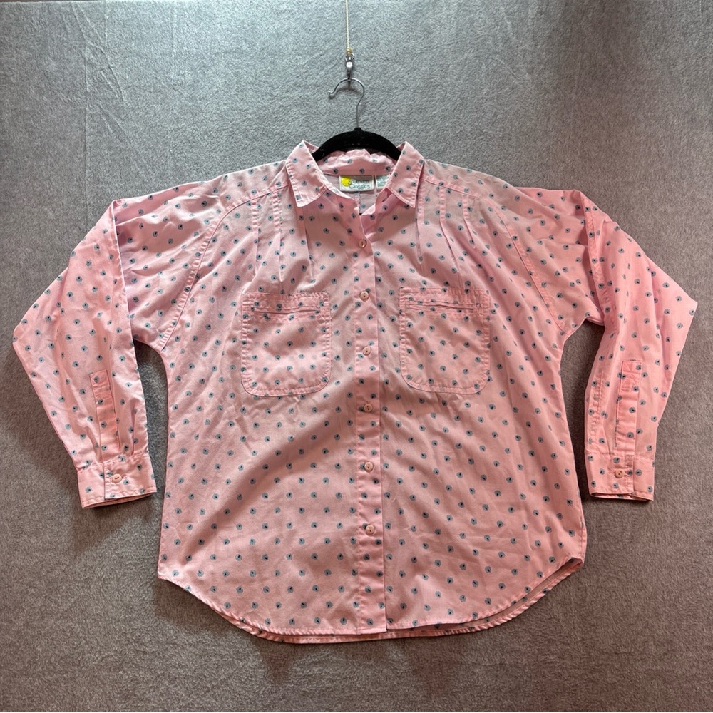 Vintage Southern Classics Women's Sz Medium Long Sleeve Button Up Pink/Blue